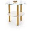 DUCAT S c.table, baltas marble / transparent / auksinis