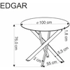 EDGAR table, top - walnut, legs - juodas