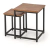 ELZA set of 2 coffee tables, walnut/juodas