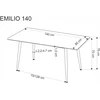 EMILIO 140 stalas, spalva: stalviršis - balto marmuro, kojos - juodos