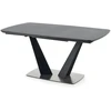 FANGOR extension table, color: top - dark pilkas, legs - juodas