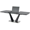 FANGOR extension table, color: top - dark pilkas, legs - juodas