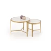 FATIMA set of two coffee tables, baltas marble / auksinis