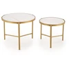 FATIMA set of two coffee tables, baltas marble / auksinis