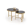 FATIMA set of two coffee tables, juodas marble / auksinis