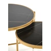 FATIMA set of two coffee tables, juodas marble / auksinis