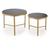FATIMA set of two coffee tables, juodas marble / auksinis