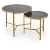 FATIMA set of two coffee tables, juodas marble / auksinis