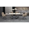 FERNANDO extension table, baltas marble / juodas
