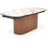 FLAVOR extension table, baltas marble / walnut