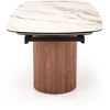 FLAVOR extension table, baltas marble / walnut