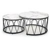 FORMOSA set of 2 coffee tables, baltas marble
