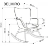 Fotelis BELMIRO rocking chair, pilkas