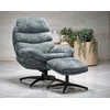 Fotelis Blue DARIO leisure chair, with stool, mėlynas