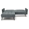 Fotelis CORNELIUS sulankstoma sofa su pufu, spalva: pilka