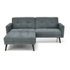 Fotelis CORNELIUS sulankstoma sofa su pufu, spalva: pilka