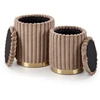 Fotelis FIDO set of two stools: color: cappuccino / auksinis