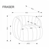 Fotelis FRASER, leisure chair, cream