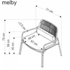Fotelis MELBY leisure chair, baltas / pilkas
