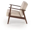 Fotelis MILANO 1S, leisure chair, beige CASTEL#15 / dark walnut