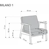 Fotelis Halmar Krėslas MILANO 1S Alyvuogių žalia/Riešuto