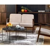 Fotelis MILANO 2S sofa, smėlio spalvos CASTEL#15 / tamsus riešutas