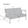 Fotelis MILANO 2S sofa, smėlio spalvos CASTEL#15 / tamsus riešutas