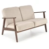 Fotelis MILANO 2S sofa, smėlio spalvos CASTEL#15 / tamsus riešutas