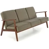 Fotelis MILANO 3S sofa, alyvuogių spalvos CASTEL#39 / tamsus riešutas