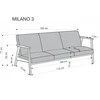Fotelis MILANO 3S sofa, beige CASTEL#15 / dark walnut