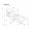 Fotelis PESTO armchair with ottoman / rocking function, color: pilkas
