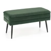 Fotelis VELVA bench color: dark žalias / juodas