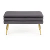 Fotelis VELVA bench color: pilkas/auksinis