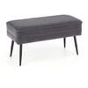 Fotelis VELVA bench color: pilkas/juodas