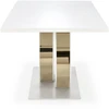 GALARDO extension table, baltas / auksinis
