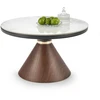 GENESIS coffee table, baltas marble / walnut / auksinis