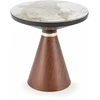 GENESIS_S coffee table, baltas marble / walnut / auksinis