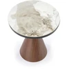 GENESIS_S coffee table, baltas marble / walnut / auksinis