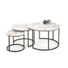 GILDA set of three coffee tables, baltas marble / juodas