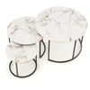 GILDA set of three coffee tables, baltas marble / juodas