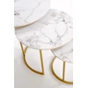 GILDA set of three coffee tables, baltas marble / auksinis