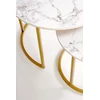 GILDA set of three coffee tables, baltas marble / auksinis