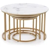 GILDA set of three coffee tables, baltas marble / auksinis
