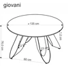 GIOVANI apvalus stalas, žalias marmuras / juodas