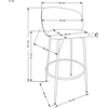 H116 bar stool, creamy / auksinis