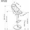 H122 bar stool, juodas / pilkas