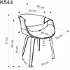 K544 K545 kėdė, smėlio / riešuto spalvos