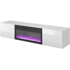 LIVO RTV 180 TV stand with fireplace, baltas