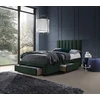 Lova GRACE 120 bed with drawers, color: dark žalias