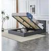 Lova KATARINA bed with bedding container, pilkas
